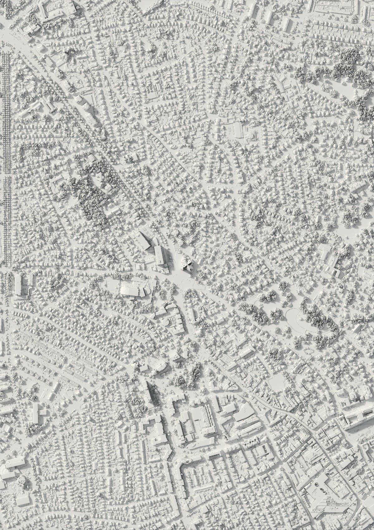 3D-Reliefkarte von Apeldoorn, von oben gesehen (3D-Rendering)