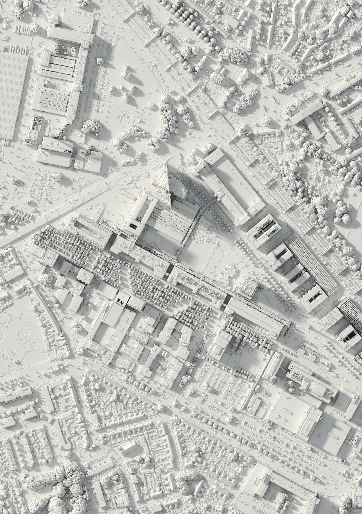 3D relief map of Strijp-S, seen from above (3D render)
