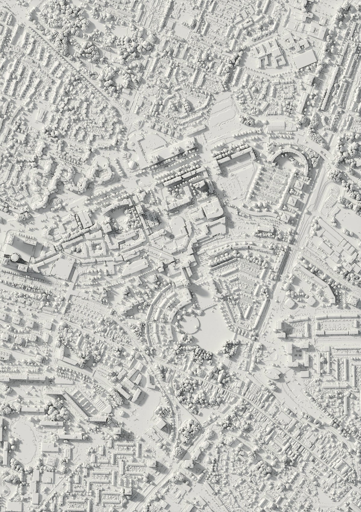 3D-Reliefkarte von Zoetermeer, von oben gesehen (3D-Rendering)